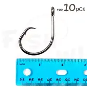 10pcs Size 10/0 Fish WOW!® Fishing 4x strong Offset circle hooks Short Shank @US