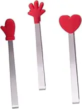 NAMOARLY 3Pcs Head Stainless Steel Kitchen Tongs Ice Cube and Sugar Cube Clips for Food Serving Gadgets for Parties and Gatherings