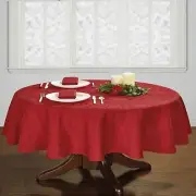 new Holiday Medley RED Damask Fabric 52x70 inch OVAL Tablecloth (Seats 4 to 6)