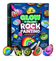 Dan&Darci Kids Rock Painting Kit - Glow in The Dark - Arts & Crafts Easter