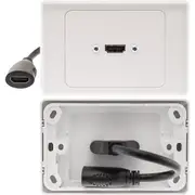 PRO2 HDMI1H 1X HDMI Horizontal Wall Plate Flexible Rear Socket Compliments Clipsal 2000 Plate