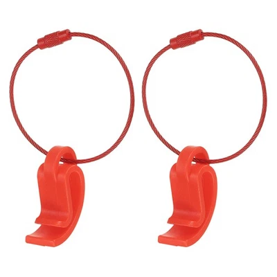 Flying Disc Clip with Wire Cable, 2 Pack Sport Disk Hanger Hook Holder, Red