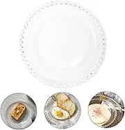 CIYODO Plates Dessert Plates Glass Salad Plate Elegant Border for Party Snacks Appetizers and Desserts