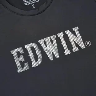 【EDWIN】女裝 涼感系列 大LOGO圓領短袖T恤(黑色)