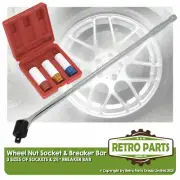 Wheel Nut Bolt Sockets & Power Bar For Peugeot. Deep Stud Set 17-19-21mm (for: Peugeot)