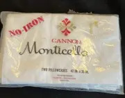 Vintage Cannon Monticello No-iron muslin white standard pillow case NIP