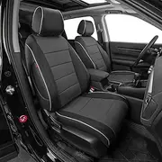 EKR Custom Fit Car Seat Covers for Select Honda HRV EX,EX-L 2016 2017 2018 & 2016 2017 2018 2019 2020 2021 2022 LX - Leatherette (Black/Gray)