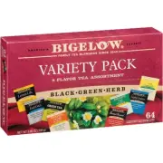Tea Tray Pack, 8 Assorted Teas, 64/BX