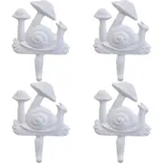 4x LVD Toadstool Single Hanging Iron Hooks Organiser Storage Home Decor White