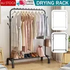 Clothes Garment Coat Hanger Rack Organiser Hat Hook Stand Shoes Storage Metal AU