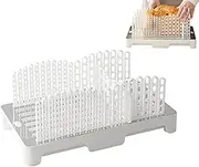 Bread Slicer, Adjustable Loaf Cutter, Foldable Bread Cutting Guide, Kitchen Gadget with Crumb Tray, Compact Holder Tool, for Bagels, Sandwiches, Cakes, Baking, Slicing, Breakfast