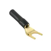 Spade Terminal Gold Plated Fits suits 5.5 - 8mm Posts 12 AWG Speaker Cable Black