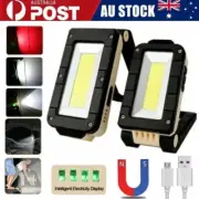Rechargeable COB LED Magnetic Work Light Lamp Folding Inspection Torch Portable