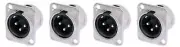 (4 Pack) Neutrik NC3MD-L-1 3 Pin Male XLR Panel Connector Nickel Silver Contact