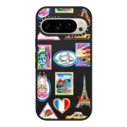 Google Pixel 9 Pro Impact Magnetic Case Vintage Luggage Stickers