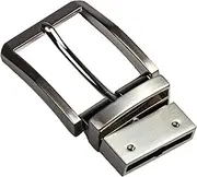 DJCAIZYY 1 3/8'' (35mm) Belt Buckle Replacement Buckle Reversible Classic Business Buckle Black Silver'