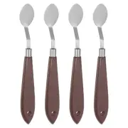 4pcs 22mm No.20 Painting Palette Knives Stainless Steel Spatula Red Wood Handle