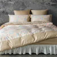 在飛比找momo購物網優惠-【LITA 麗塔寢飾】60支精梳棉 被套床包組 花園-共3色