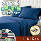 2000TC Egyptian Cotton Sheet Sets Flat&Fitted Sheets Single/Double/Queen/King AU