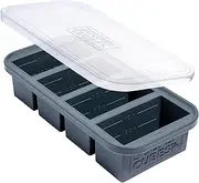 Souper Cubes 1 Cup Silicone Freezer Tray with Lid - Easy Meal Prep Container and Kitchen Storage Solution - Silicone Molds for Soup and Food Storage - Charcoal - 1-Pack