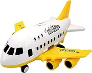 LuDa 6 Vehicles in Aircraft Passenger Plane Toy - Yellow_6 Construction Vehicles, as described