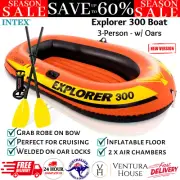 Inflatable Boat Kayak with Paddles Oars Intex Outdoor Floating Raft 3 Person New