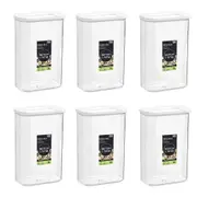 6x Lemon & Lime 2L/22cm Fresh Seal Canister Food/Snack Storage Organiser White