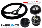 NRG 350 3" Deep Steering Wheel Suede BK/160 Hub/2.0 Quick Release CF/Lock Matt (for: Mazda)