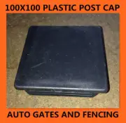2 x Fence Post Cap - Black Plastic Flat Cap 100X100