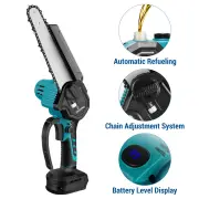Drillpro 8-Inch Brushless Electric Chainsaw Cordless Rechargeable Fast-Cutting Woodworking Garden Pruning Tool Suitable