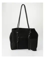[Piper] Positano Black Top Handle Tote Bag
