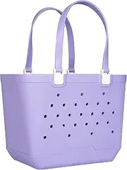 [SweetTree] X-Large Beach Rubber Tote Bag Washable Travel Waterproof Sandproof Durable Modern Sports Handbag Groceries Pool