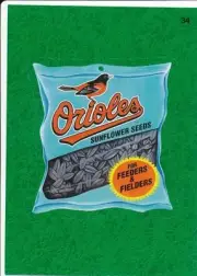 2016 TOPPS WACKY PACKAGES MLB - BALTIMORE ORIOLES SUNFLOWER SEEDS - GREEN GRASS