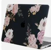 Mosiso Macbook Series Cover Approx 12"x8.5" Plastic Shell Floral and Black New
