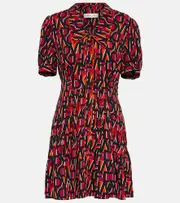[Diane von Furstenberg] Diane von Furstenberg Darius logo minidress AU 16 red