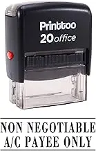 Printtoo Custom Stamp Non NEGOTIABLE A/C Payee ONLY Self Inking Rubber Stamp Office Stationary-Black