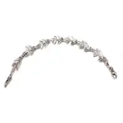 Sterling Silver Greek Olive Leafs Bracelet, 7"
