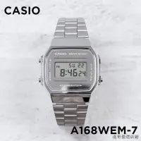 在飛比找露天拍賣優惠-工廠直銷卡西歐CASIO A168WEM-7 銀面鋼帶復古方