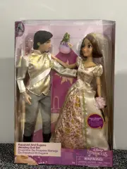 Disney Store Princess Rapunzel and Eugene Wedding Doll 12in Set Tangled Flynn