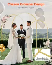 Gold Metal Arch Backdrop Stand Set - 3 Sizes for Weddings & Events