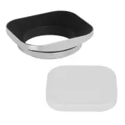 Universal Square Metal 49mm Lens Hood for Leica Leitz Voigtlander Nikkor Silver