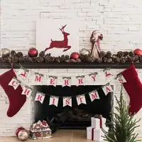 在飛比找ETMall東森購物網優惠-圣誕節氣氛拉旗裝飾壁柜生日派對用品萬圣節橫幅三角旗字母串旗