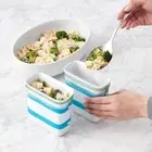 Plastic Ice Making Box with Rubber Straps Meal Prep Container Freezing Soup