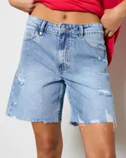 [Thrills] Thrills Women's Billie Low Shorts in Tempest Blue Thrashed Size 8 8 Tempest Blue Thrashed