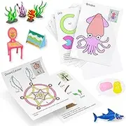 3D Pen Printing Template, 20 Sheets 3D Printer Drawing Graffiti, 3D Painting Paper Stencils with a PVC Transparent Board, for Kids Christmas Birthday DIY Gifts, Vomika