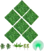 [VEVOR] Artificial Boxwood Panels, 6 PCS50.8x50.8cmBoxwood Hedge Wall Panels, PE Artificial Grass Backdrop Wall 4 cm, Privacy Hedge Screen for Decoration of Outdoor, Indoor, Garden, Fence, and Backyard