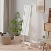 Free-Standing Mirror White 34x37x146 cm, Home Decor