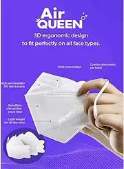 [2 Masks] [Air Queen] 3-Layers Nano-Filter Face Safety Mask for Adults [Individually Packaged] [Made in Korea]