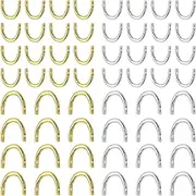 400Pcs 2size Fishing Spinner Clevis Spinner Clevis U-Shaped Clip Easy Spin Spinner Blade Clevis Artificial Bait for Lure Making Accessory Inline Spinner Making Freshwater Saltwater (Gold,Silver)