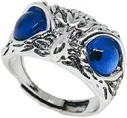 [Generic] Retro Owl Eye Ring Electroplated With Luster Wedding Alloy Eye Owl Ring Durability Not Easy To Deform